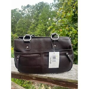 Villager Grained Shoulder Bag Brown NWT